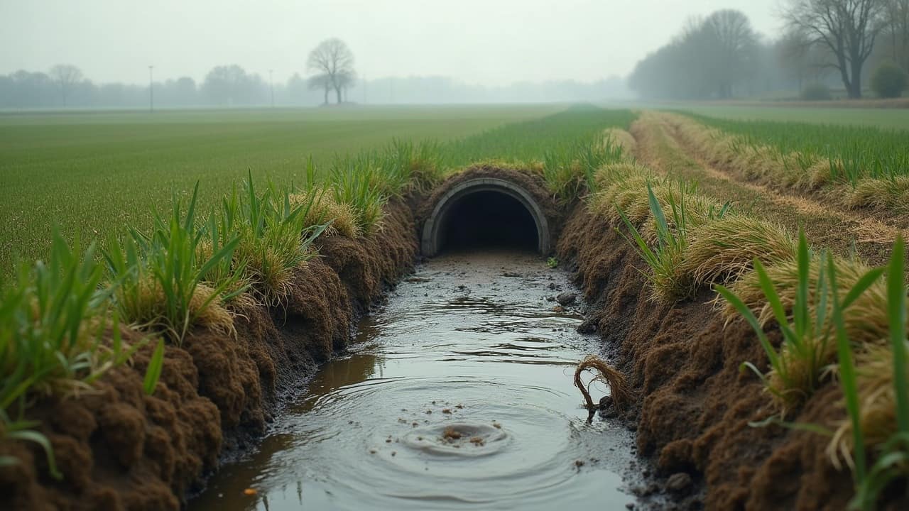 Eaux de drainage : ce qu'elles emportent vers l'aval