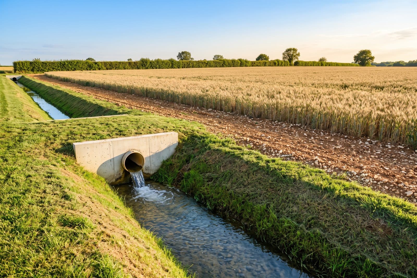 Création de fossés et vérification d'exutoires