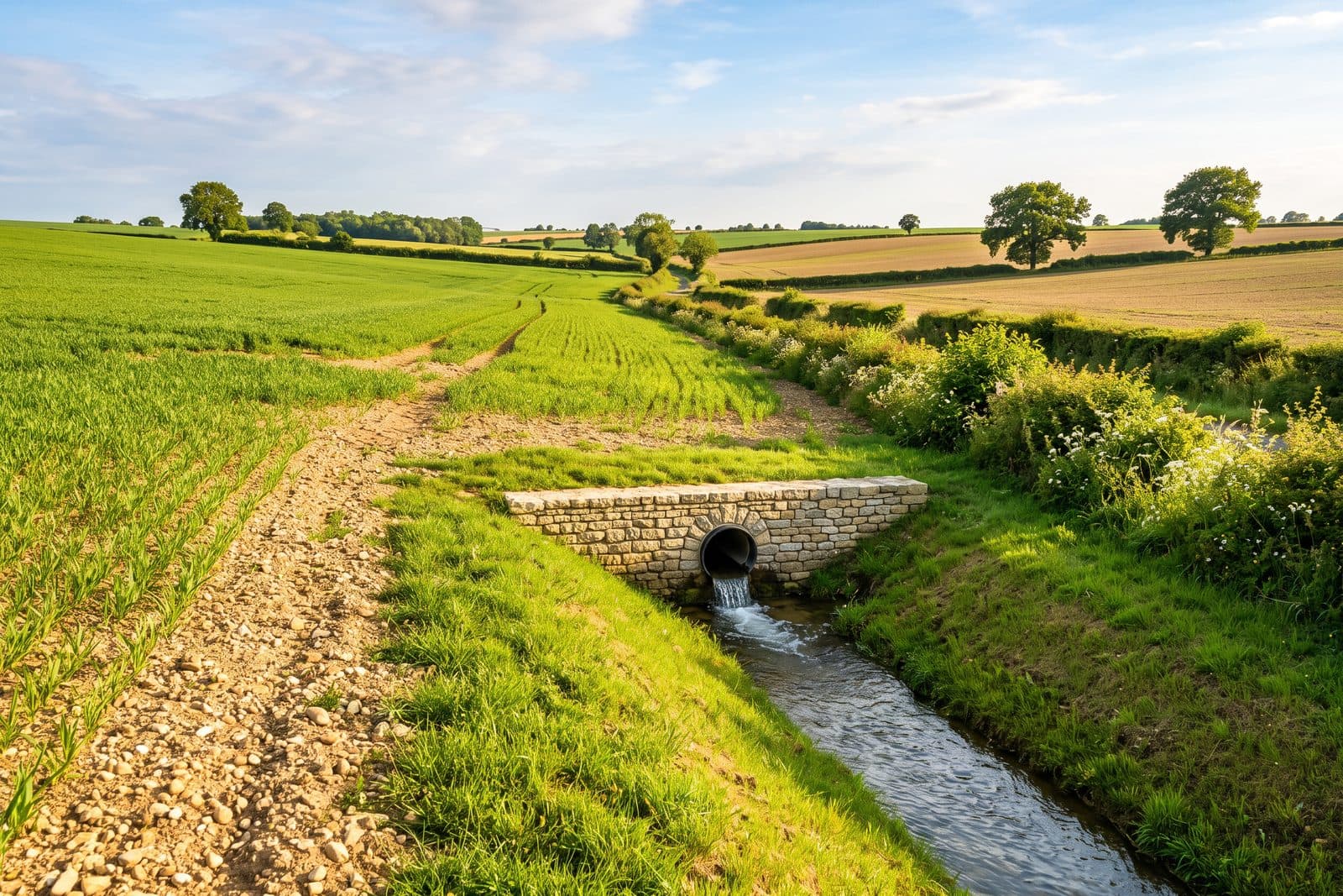 Zone mouillée d'une parcelle de grandes cultures sondée à la tarière avant drainage