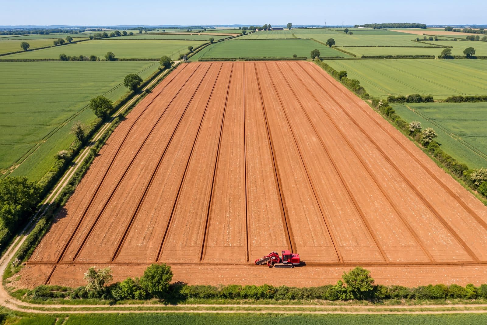 Drain agricole qui se déverse dans un fossé propre en bord de parcelle, vallée du Clain