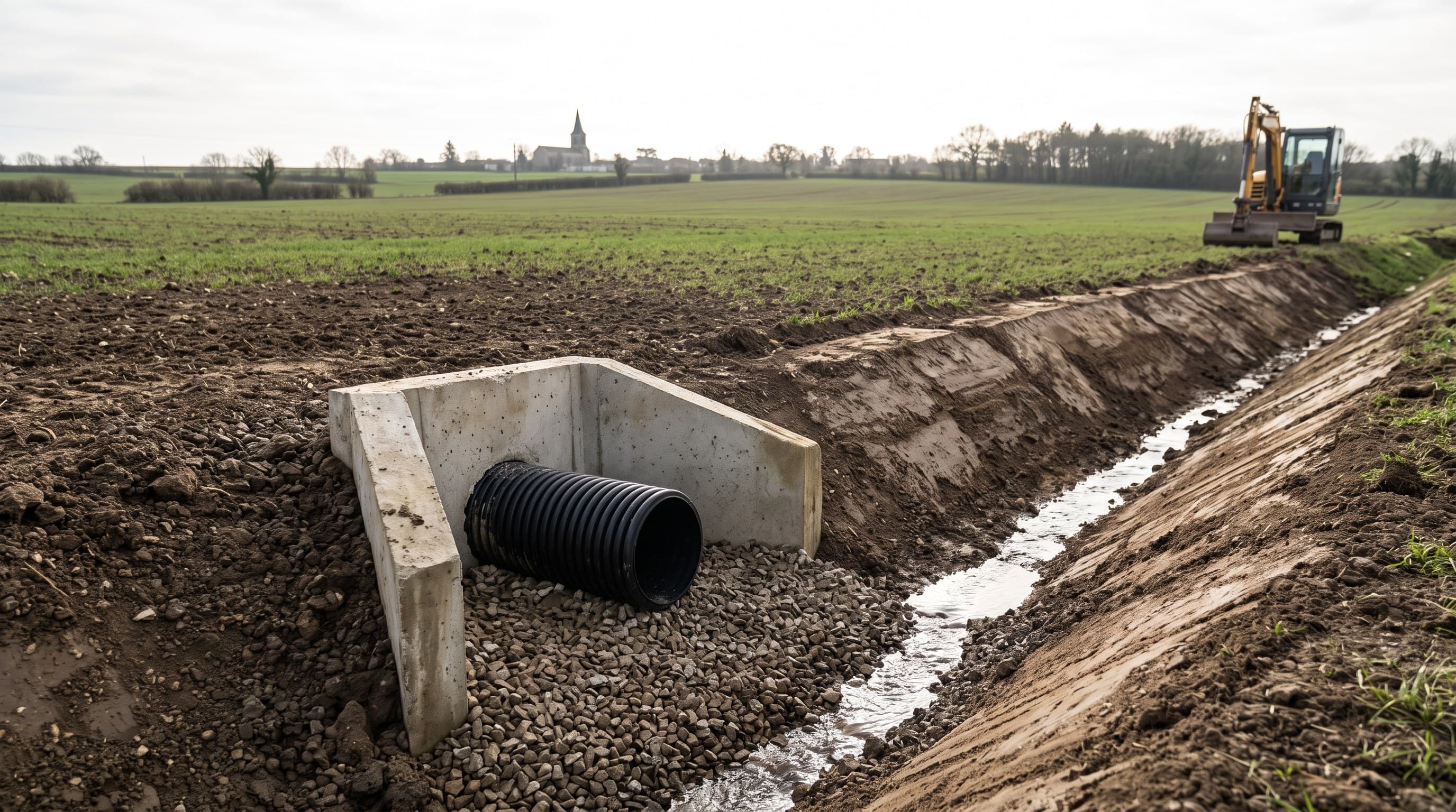 Drainage agricole à Chauvigny