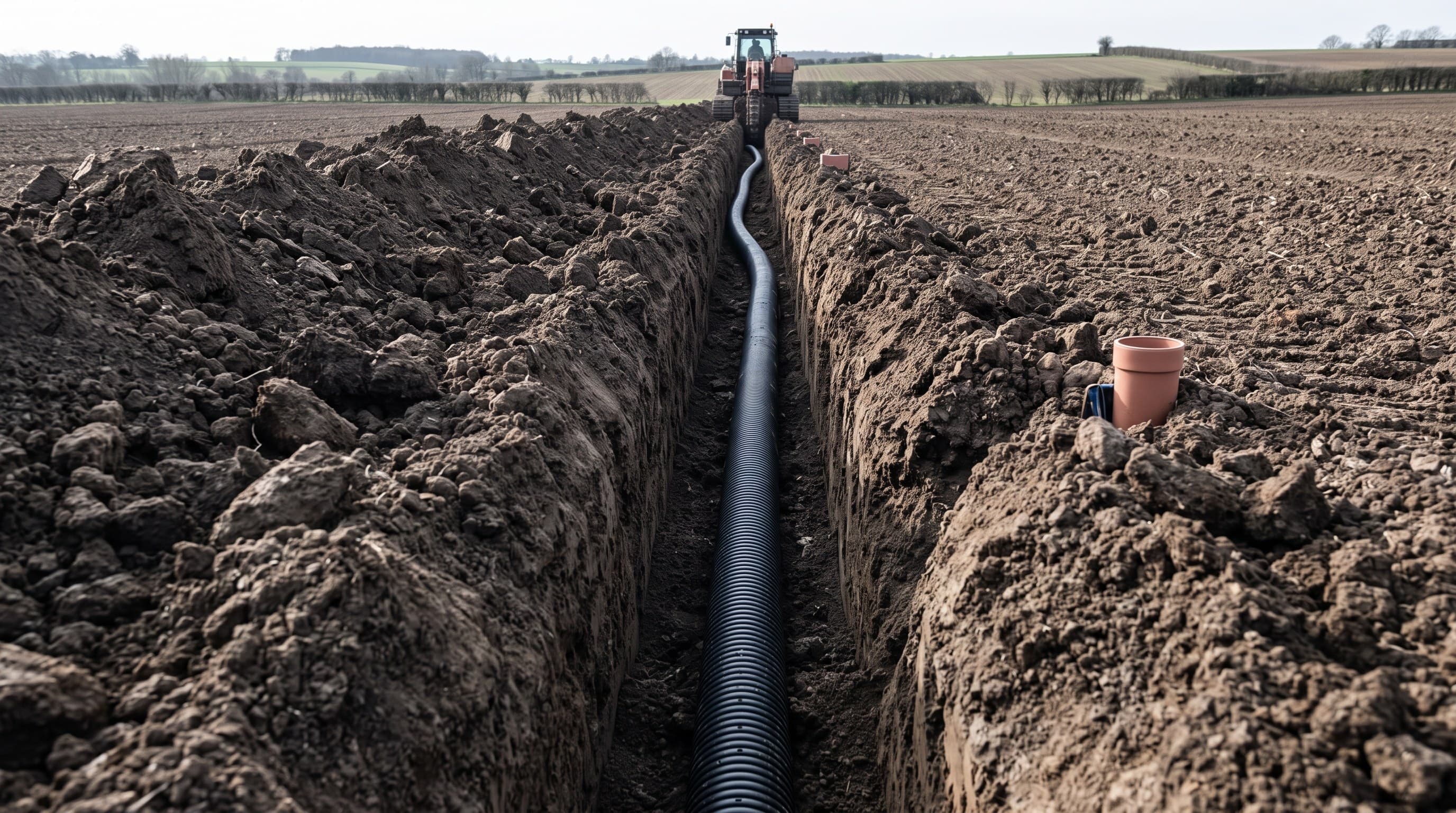 Drainage agricole à Loudun