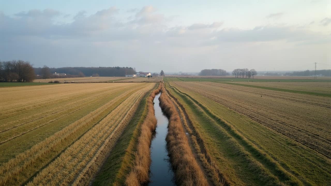 Levée irrégulière de céréale d'hiver sur une parcelle du Poitou après une période humide