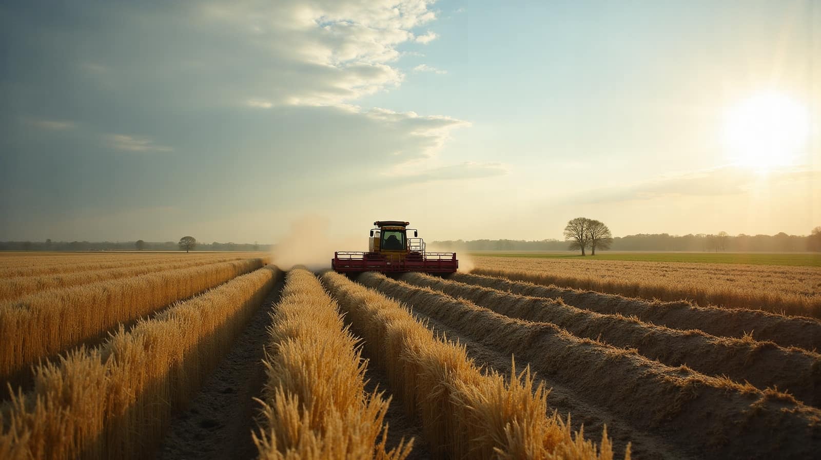 Champ de grandes cultures s'étendant vers l'horizon dans le secteur du Mirebalais, plaine agricole de la Vienne
