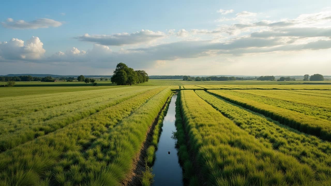 Relevé topographique et plan de réseau de drainage vérifié sur une parcelle après chantier, Poitou