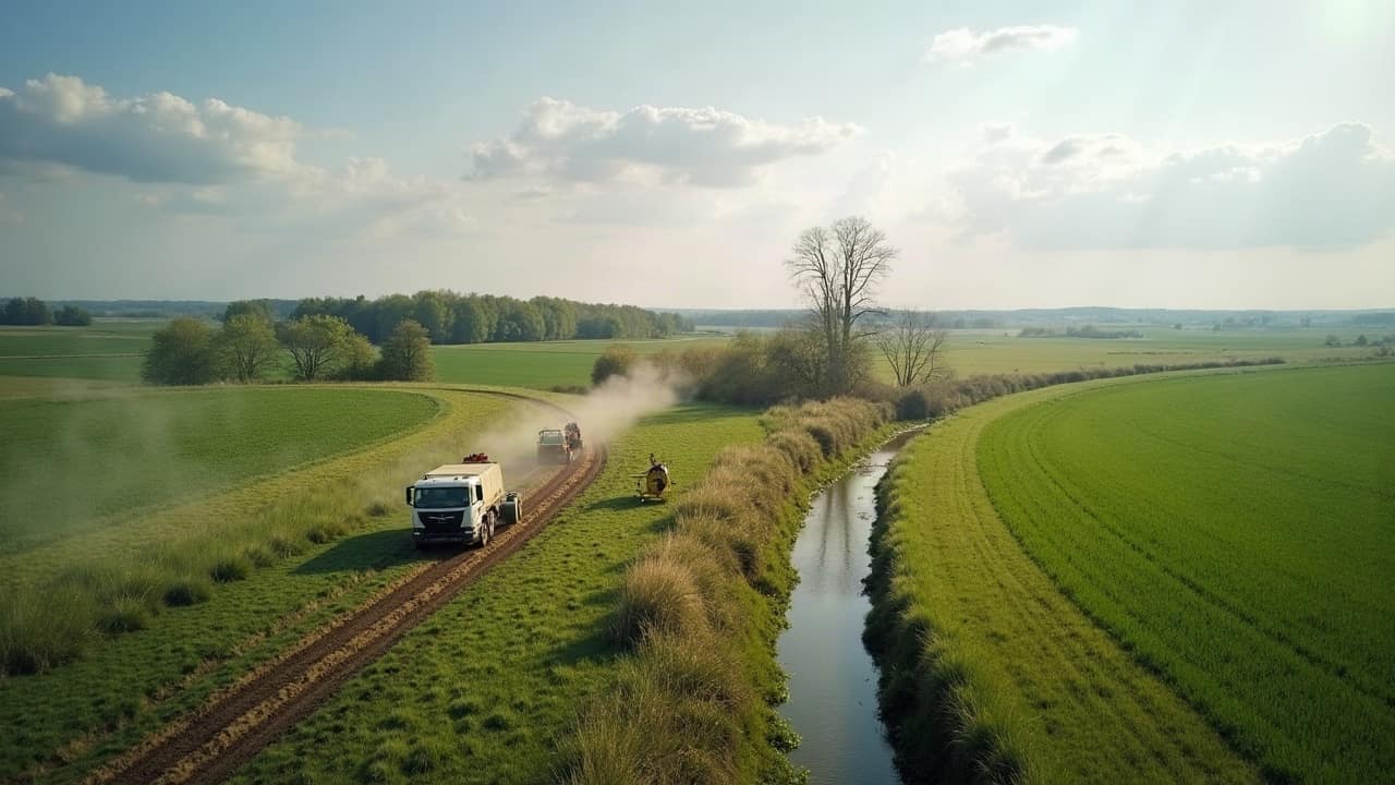 Parcelle de grandes cultures dans la vallée du Clain, secteur de Vivonne, Vienne